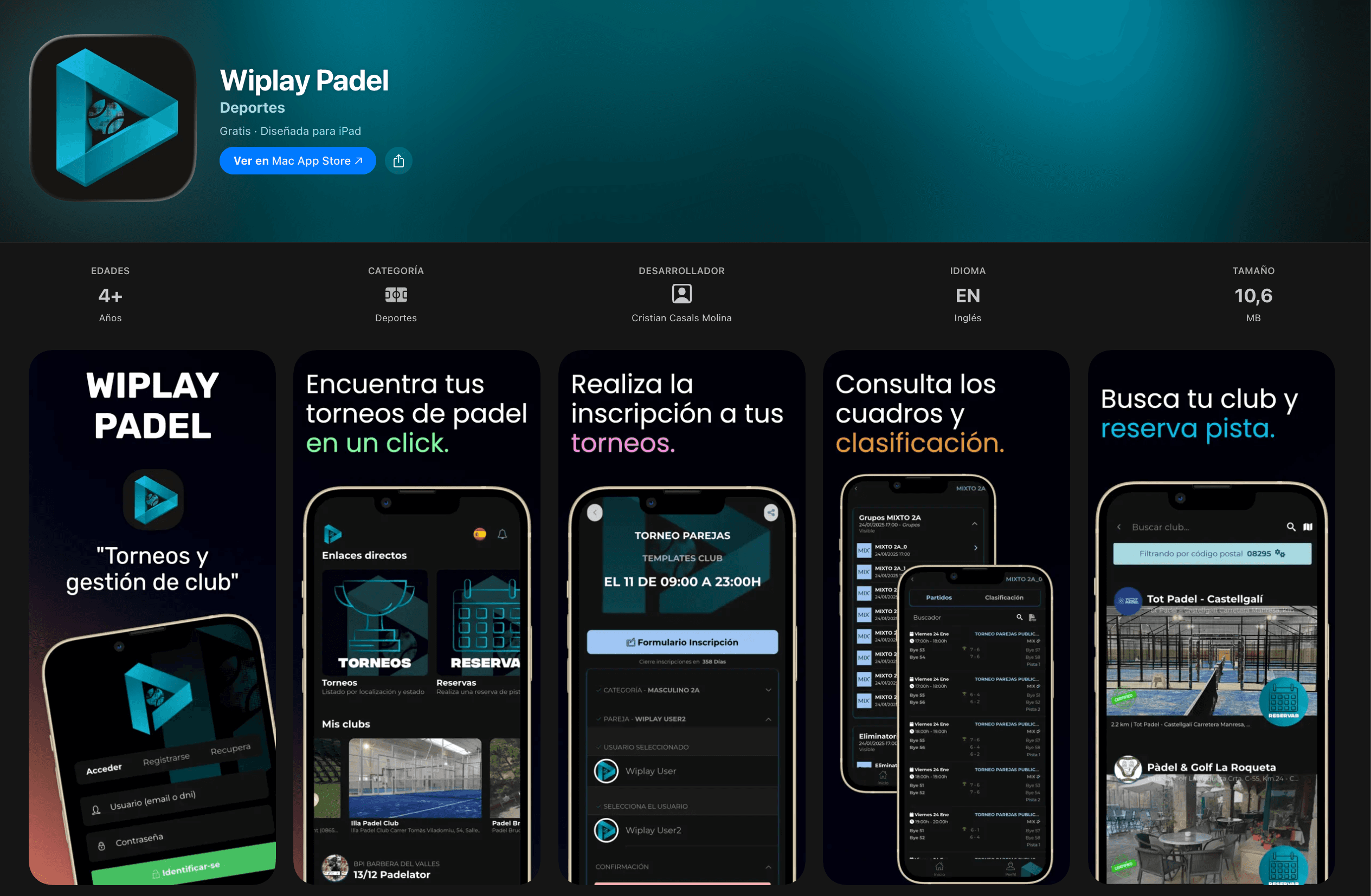 Capturas de la app WIPLAY